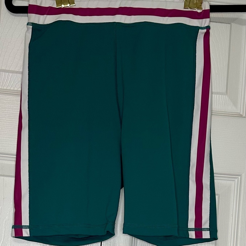 Teal and Pink Women's Athletic Shorts